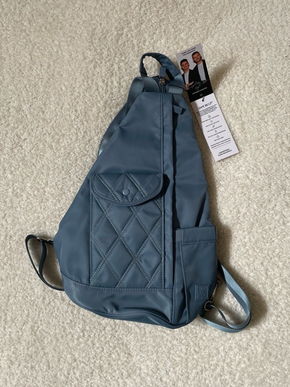 IHKWIP Convertible Sling Backpack Slate Blue